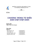 Đề Tài Chương Trình Từ Điển Anh_Việt Việt_Anh (Kèm File Chương Trình)