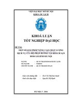 Một số giải pháp nâng cao chất lượng dịch vụ của bộ phận buồng tại khách sạn boss legend hà nội 