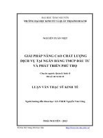 Giải pháp nâng cao chất lượng dịch vụ tại ngân hàng tmcp đầu tư và phát triển phú thọ 