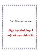Sáng kiến kinh nghiệm dạy học sinh lớp 5 một số mẹo chính tả 