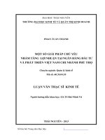Một số giải pháp chủ yếu nhằm tăng lợi nhuận tại ngân hàng đầu tư và phát triển việt nam chi nhánh phú thọ 