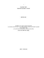 Nghiên cứu thực trạng sốt rét và đánh giá kết quả can thiệp phòng chống sốt rét tại một số xã biên giới của huyện hướng hoá, tỉnh quảng trị 