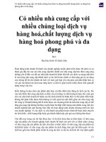 Có nhiều nhà cung cấp với nhiều chủng loại dịch vụ hàng hoá,chất lượng dịch vụ hàng hoá phong phú và đa dạng (1)