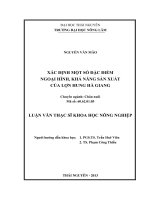 Xác định một số đặc điểm ngoại hình, khả năng sản xuất của lợn hung hà giang 