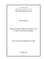 Chính sách phát triển du lịch bền vững từ thực tiễn tỉnh thanh hóa