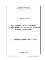 Quản lý hoạt động thanh tra chuyên môn ở trường đại học sư phạm đại học thái nguyên 