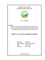 Đánh giá hiện trạng môi trường nông thôn và đề xuất giải pháp bảo vệ môi trường trên địa bàn xã Chiềng Lao  huyện Mường La  tỉnh Sơn La.