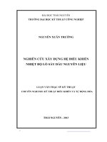 Nghiên cứu xây dựng hệ điều khiển nhiệt độ lò sấy dầu nguyên liệu 