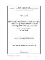 Những giải pháp nâng cao chất lượng công tác quản lý bảo hiểm xã hội bắt buộc trên địa bàn tỉnh thái nguyên 