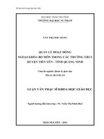 Quản lý hoạt động ngoại khóa bộ môn trong các trường thcs huyện tiên yên   tỉnh quảng ninh 