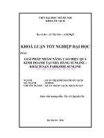 Giải pháp nhằm nâng cao hiệu quả kinh doanh tại nhà hàng sunline   khách sạn parkside sunline 