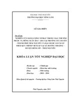 Nghiên cứu hàm lượng Nitrat trong rau thương phẩm vụ đông xuân 20132014 tại phường Túc Duyên  thành phố Thái Nguyên và rau được sản xuất theo quy trình VietGap tại xã Huống Thượng – huyện Đồng Hỷ  Thái Nguyên.