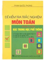 ĐỀ KIỂM TRA TRẮC NGHIỆM MÔN TOÁN NĂM CUỐI BẬC TRUNG HỌC PHỔ THÔNG