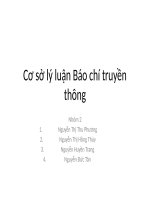 Cơ sở lý luận Báo chí truyền thông