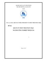 Tiểu luận môn CTR và CTNH – quản lý CTNH ngành thuộc da