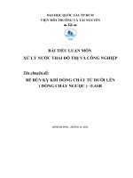 BỂ bùn kỵ KHÍ DÒNG CHẢY từ dưới lên ( DÒNG CHẢY NGƯỢC ) –UASB