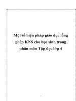 Một số biện pháp giáo dục lồng ghép kns cho học sinh trong phân môn tập đọc lớp 4 