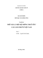 THẾ NÀO LÀ một hệ THỐNG THUẾ tốt