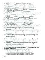 Câu hỏi trắc nghiệm tiếng anh 12 có đáp án p2 