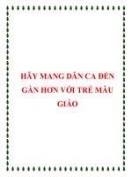 Hãy mang dân ca đến gần hơn với trẻ mẫu giáo 