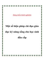 Một số biện pháp chỉ đạo giáo dục kỹ năng sống cho học sinh đầu cấp 