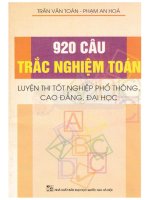 920 CÂU HỎI TRẮC NGHIỆM MÔN TOÁN