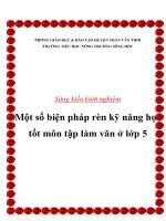 Một số biện pháp rèn kỹ năng học tốt môn tập làm văn ở lớp 5 