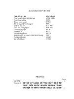 LUẬN văn THẠC sĩ   THU hút vốn đầu tư nước NGOÀI TRONG các KHU CÔNG NGHIỆP TỈNH THANH hóa