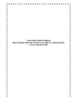 Một số biện pháp để giảm tỷ lệ trẻ suy dinh dưỡng ở các lớp bán trú 