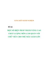 Một số biện pháp nhằm nâng cao chất lượng môn làm quen với chữ viết cho trẻ mẫu giáo lớn 