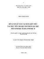 Kĩ năng vận dụng kiến thức trong dạy học Sinh học