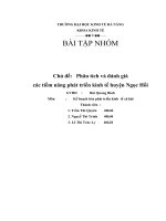 Phân tích và đánh giá tiềm năng phát triển kinh tế huyện Ngọc Hồi