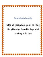 Một số giải pháp quản lý công tác giáo dục đạo đức học sinh trường tiểu học 