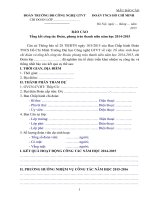 Mẫu báo cáo sinh hoạt chi đoàn