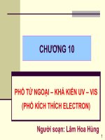 CHƯƠNG X PHỔ TỬ NGOẠI KHẢ KIẾN UV - VIS
