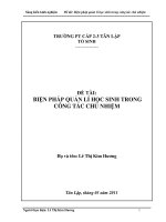 Biện pháp quản lí học sinh trong công tác chủ nhiệm 