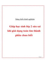 Giúp học sinh lớp 2 sửa sai khi giải dạng toán tìm thành phần chưa biết 