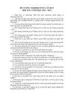 ĐỀ CƯƠNG MARKETING căn bản 3 tín chỉ