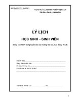 Sơ yếu lý lịch sinh viên
