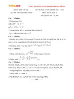 Đề thi học kỳ I môn Toán lớp 11 trường THPT Chương Mỹ B, Hà Nội năm học 2015 - 2016