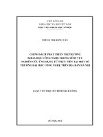 Chính sách phát triển thị trường khoa học công nghệ trong lĩnh vực nghiên cứu ứng dụng từ thực tiễn tại một số trường đại học công nghệ trên địa bàn hà nội 