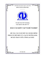 CẢI CÁCH THỦ TỤC HÀNH CHÍNH THEO CƠ CHẾ MỘT CỬA TẠI XÃ MƯỜNG KIM, HUYỆN THAN UYÊN, TỈNH LAI CHÂU