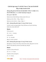 Giải bài tập trang 47, 48 SGK Toán 4: Tìm hai số khi biết tổng và hiệu của hai số đó