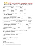 Bài tập tự luận Tiếng Anh lớp 8 Unit 4: Our Past (Quá khứ của chúng ta)