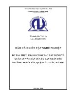 THỰC TRẠNG CÔNG TÁC XÂY DỰNG VÀ  QUẢN LÝ VĂN BẢN CỦA ỦY BAN NHÂN DÂN  PHƯỜNG NGHĨA TÂN, QUẬN CẦU GIẤY, HÀ NỘI