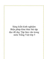 Biện pháp khai thác bài tập đọc để dạy tập làm văn trong môn tiếng việt lớp 5 