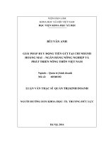 Giải pháp huy động tiền gửi tại chi nhánh hoàng mai   ngân hàng nông nghiệp và phát triển nông thôn việt nam 