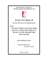 XÂY DỰNG CHIẾN LƯỢC PHÁT TRIỂN KINH TẾ - XÃ HỘI GIẢM NGHÈO TẠI HUYỆN TÂN SƠN TỈNH PHÚ THỌ ĐẾN NĂM 2020