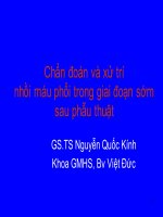 Chẩn Đoán Và Xử Trí Nhồi Máu Phổi Trong Giai Đoạn Sớm Sau Phẫu Thuật