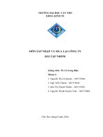 Tiểu luận môn sáp nhập và mua lại công ty sự chuẩn bị của người bán cho việc giao dịch 